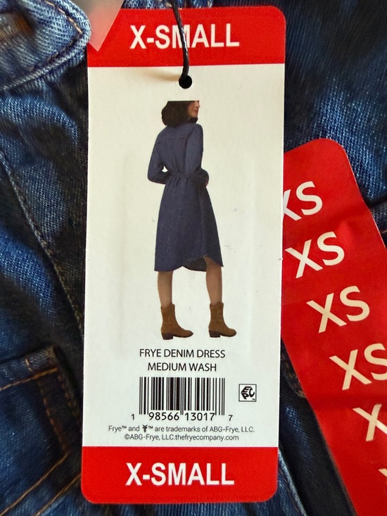 Frye Indigo Denim Shirt Midi Dress with Tie Waist - Picture 7 of 7